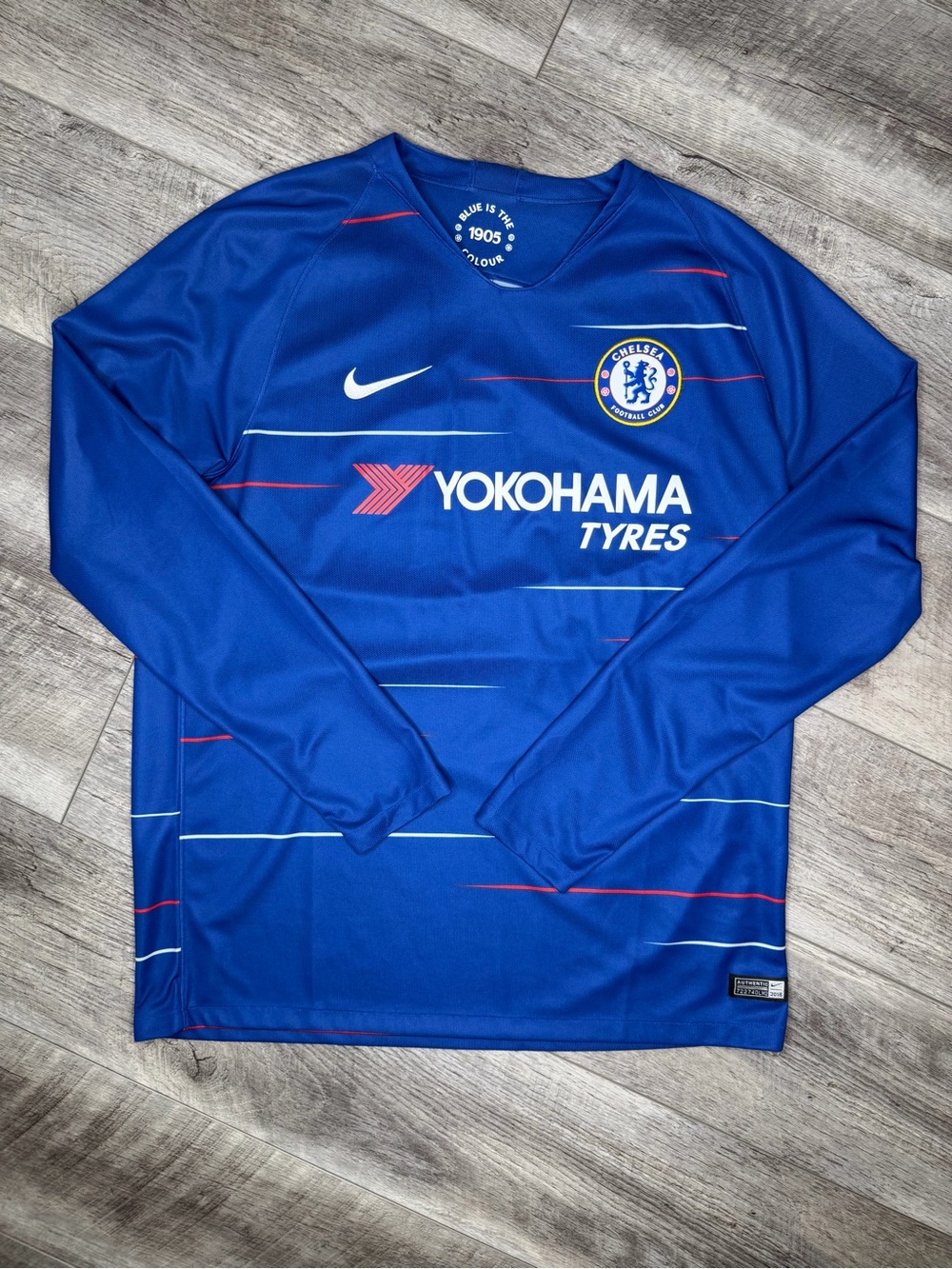 Nike Chelsea FC 2018 Men’s Long-Sleeve Home Jersey- Yokohama Tyres